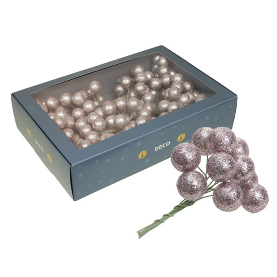Gömb glitteres, betűzős 2 cm S/180