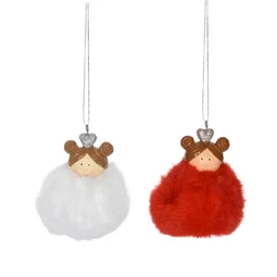 Ball with girl, hanging, 2 kinds 6,5x6,5x11 cm