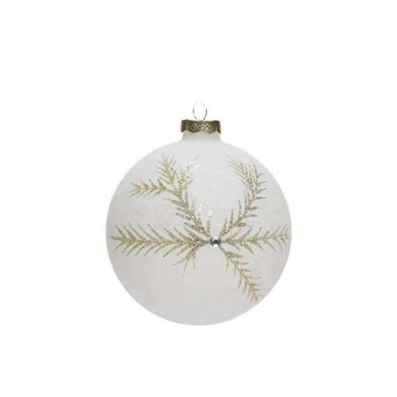 Gömb matt, mintás, glitteres 8 cm S/4