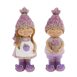 Gyerek fiú, lány, békacsizmában, sapkában 7,5x7,5x23 cm