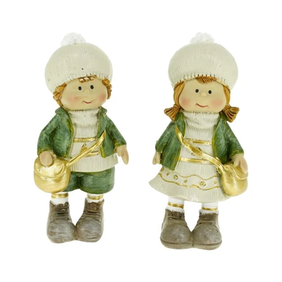 Gyerek fiú, lány sapkában, tarisznyával álló 5x3,5x10 cm 2 féle