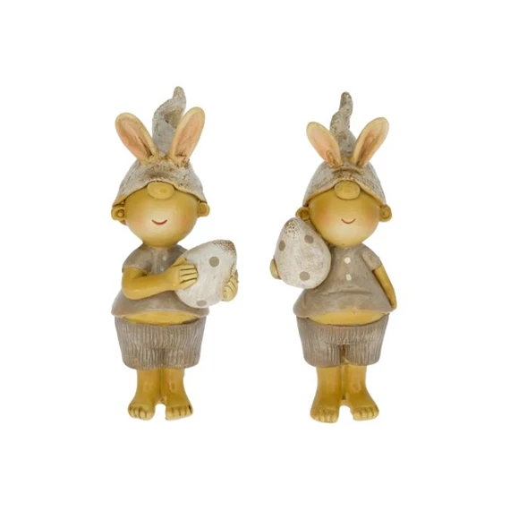 Gyerek nyuszifüllel, tojással álló 3,5x3,5x9,5 cm 2 féle