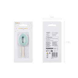 Gyertya 0-ás szám születésnapi világoskék 5,5 cm