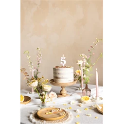 Gyertya 5-ös szám születésnapi fehér virágszirommal 8 cm