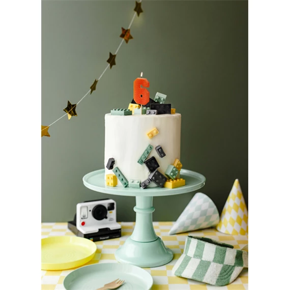 Gyertya 6-os szám születésnapi 6 cm piros