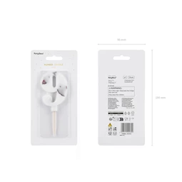 Gyertya 9-es szám születésnapi fehér virágszirommal 8 cm