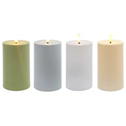 Gyertya LED-es 7x7x12,5 cm 4 féle