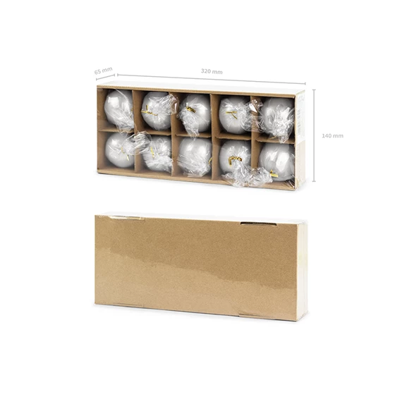 Gyertya gömb, fémes, gyöngyház, 6 cm S/10