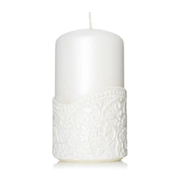Gyertya henger, 3D virágmintával 7x13x7 cm