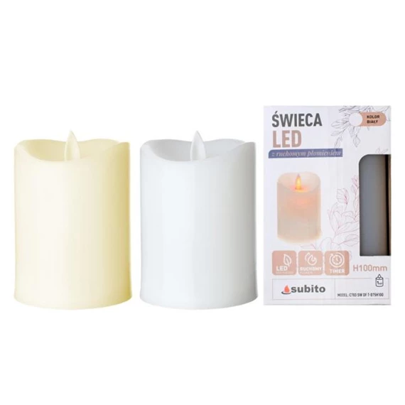 Gyertya henger LED-es, időzítővel 8x10x8 cm 2féle