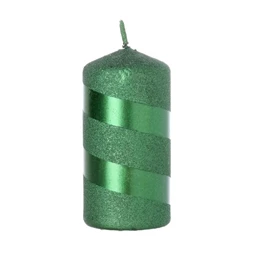 Gyertya henger metál csíkkal 4x8 cm