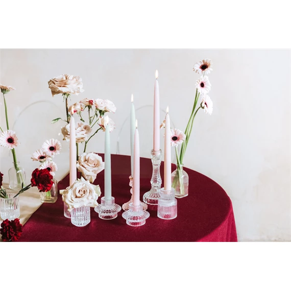 Gyertya kúp alakú matt poros rózsa 24 cm S/10