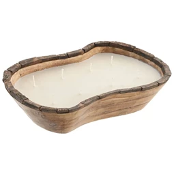 Gyertya mangófa tartóval 32x21x7 cm