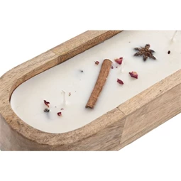 Gyertya mangófa tartóval 40x10x5 cm