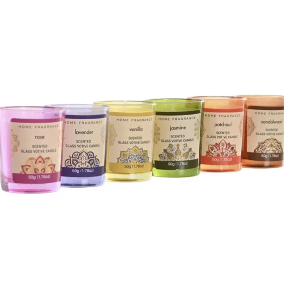 Gyertya szett Mandalás 5x5x6 cm 2 féle S/3