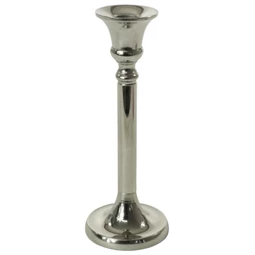 Gyertyatartó fém 7,5x19x7,5cm ezüst