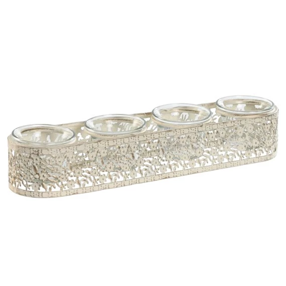 Gyertyatartó gyertyákkal 31x7x5 cm