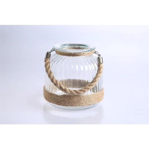 Gyertyatartó kötéllel 19x19x18 cm 2900 ml