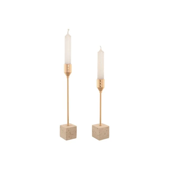 Gyertyatartó szett 4x4x15 cm S/2