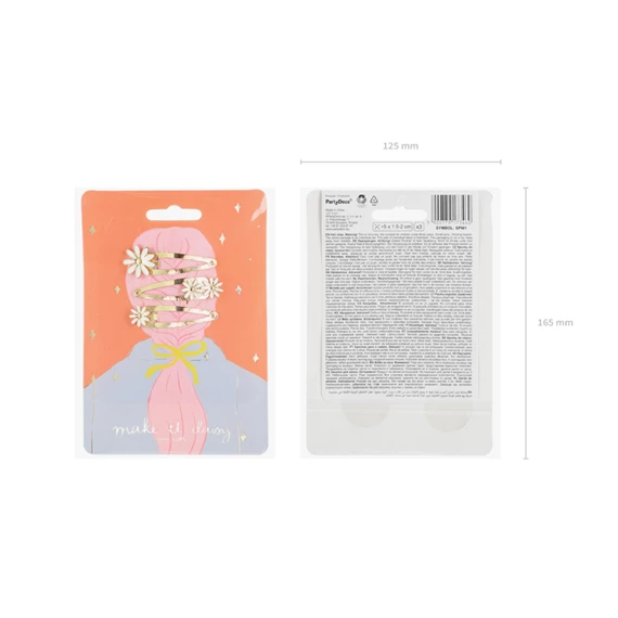 Hajcsat daisy 5x1,5-2 cm arany S/3