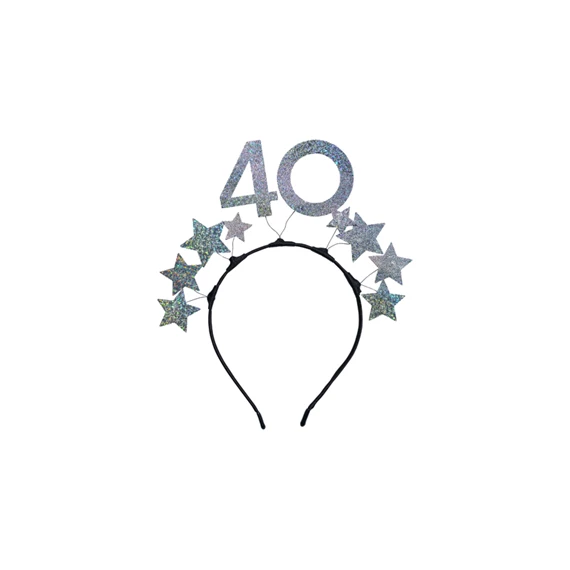 Fejpánt csillagokkal 40 db, 22x21,5 cm arany