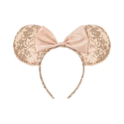 Fejpánt Minnie egér flitteres műanyag 25x19cm pezsgő