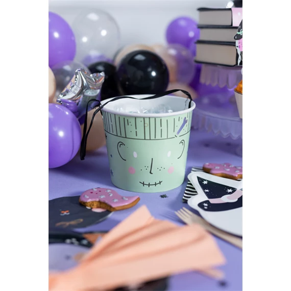 Halloween édességtartó vödrök 13,5 cm vegyes S/2