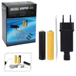Hálózati adapter átalakító 3 db elemes füzérhez, AAA, beltéri 3 m