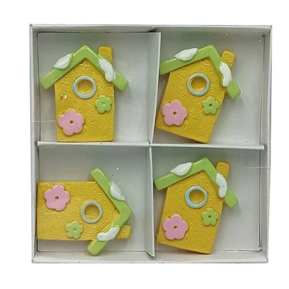 Ház virággal 3,8x1x4,2 cm S/4