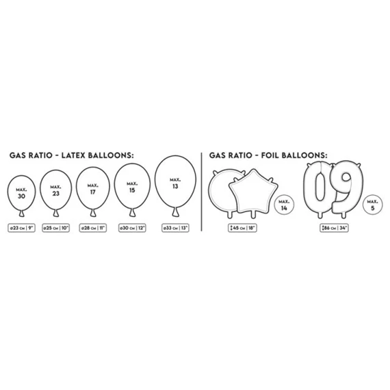 Héliumtartály 30 db lufihoz 0,189 mł