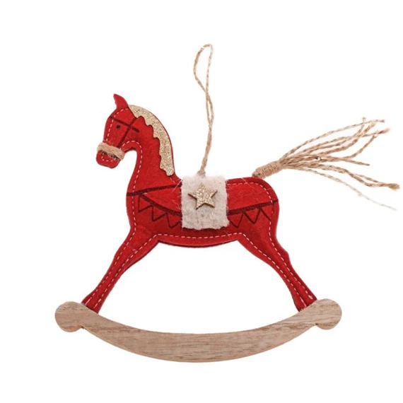 Hintaló glitteres, akasztós 16 cm