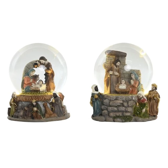 Hógömb Betlehem LED-es 11,5x10,5x13 cm 2 féle