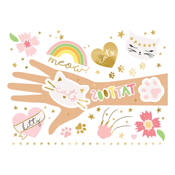 Ideiglenes tetoválások macskák, mix S/12