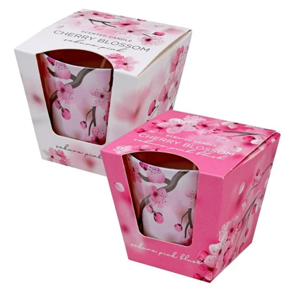 Illatgyertya üvegben - Cherry blossom 115 g 2 féle