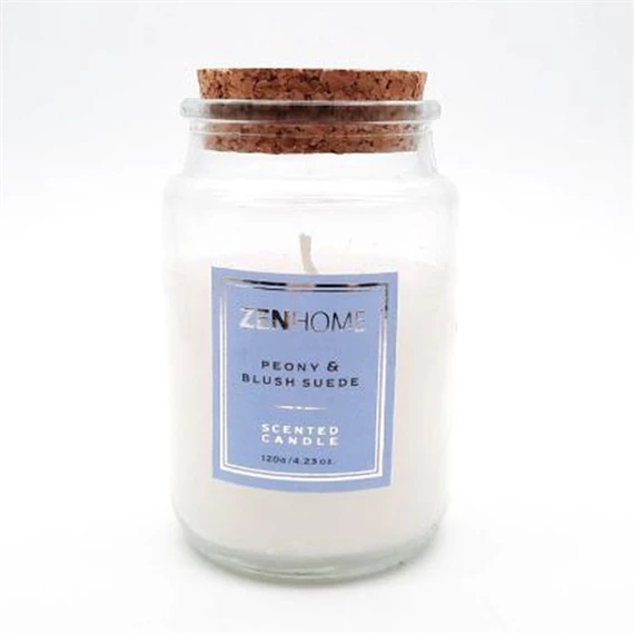 Illatgyertya üvegben, parafa fedővel - Babarózsa, Alma, Szarvasbőr 120 gr/db