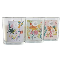 Illatgyertya virágos 8x8x8 cm 3 féle