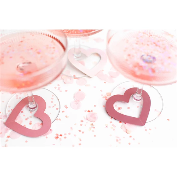 Italcímke szívek, 6,5x6 cm, vegyes S/10