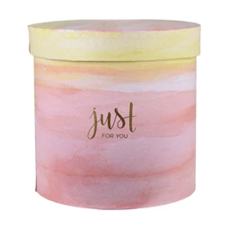 Kalapdoboz "Just for you" felirattal, márvány mintás 19,5x19 cm S/3