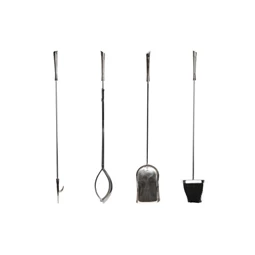 Kandalló szett nikkelezett 11x3x69 cm S/4