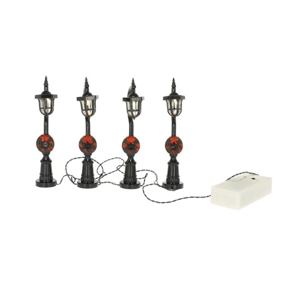 Kandeláber minifüzér koszorúval (4) LED-es 12,5 cm