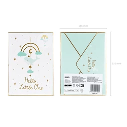 Kártya függő dekorációval bálna, világos tiffany kék, 14x20 cm