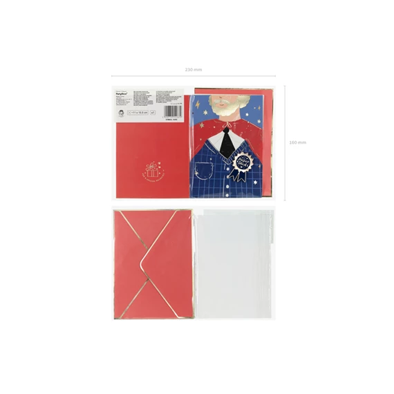 Kártya zománc kitűzővel super dad 11x15,5 cm