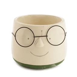 Kaspó arccal, szemüveggel 9x9x7 cm