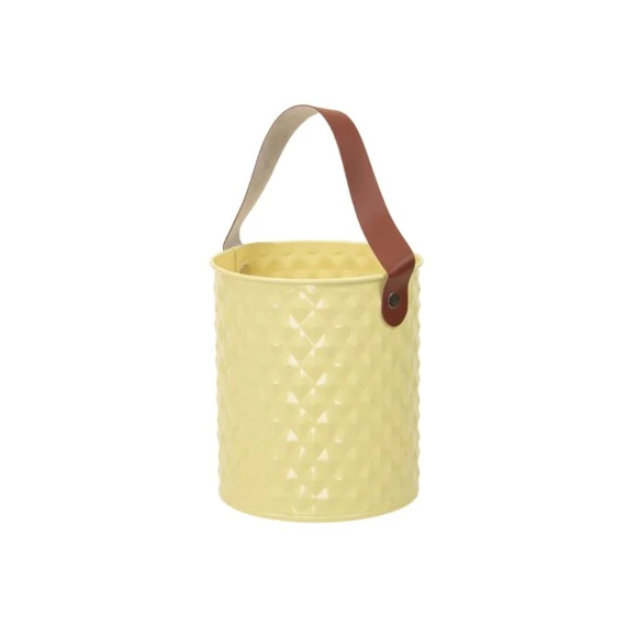 Kaspó bőr füllel 12,5x14 cm