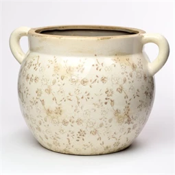 Kaspó füllel virág mintával 30,5x25,5x21,5 cm