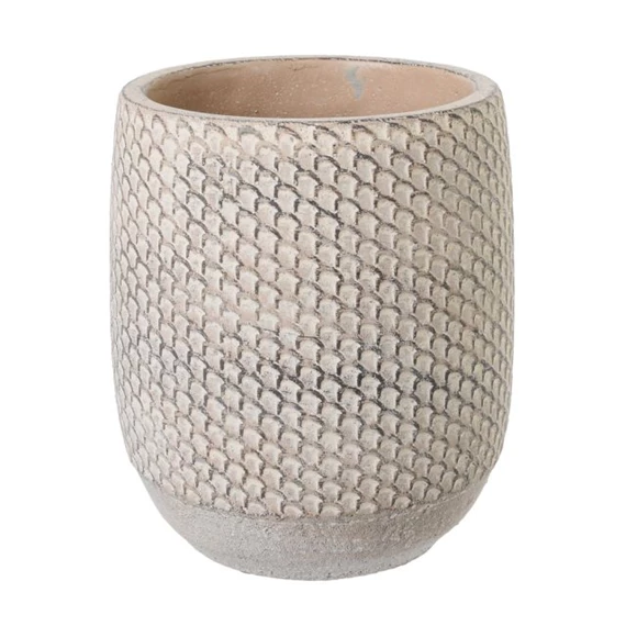 Kaspó hosszúkás cement 15x20 cm bézs