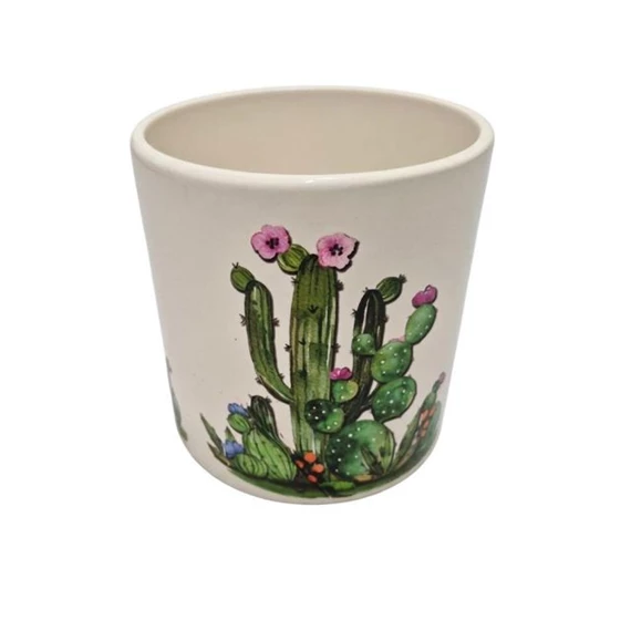 Kaspó kaktusz mintával 13,2x13,8 cm