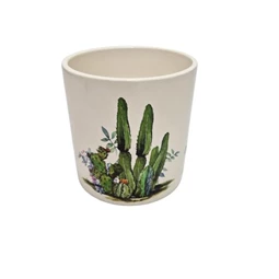 Kaspó kaktusz mintával 13,2x13,8 cm