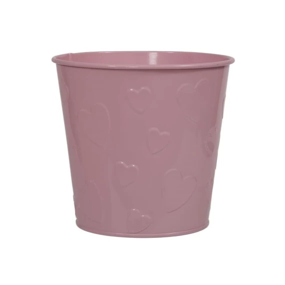 Kaspó kerek, szív mintával 12,5x11,5 cm