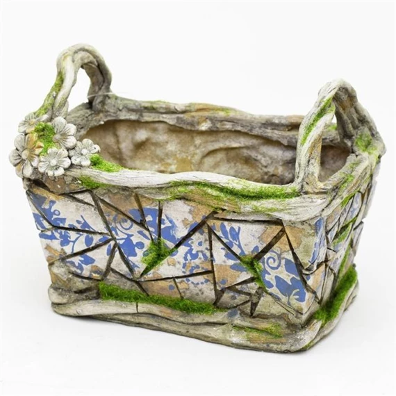 Kaspó kosár formájú 18,5x12x13,5 cm